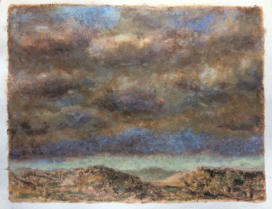 Ciel de Provence, œuvre 4, Huile et tempera sur papier — Emmanuel Billon