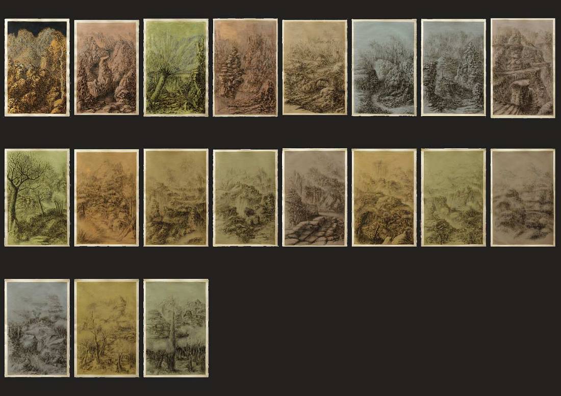 Paysages — tempera, œuvre 1, Tempera sur papier — Emmanuel Billon
