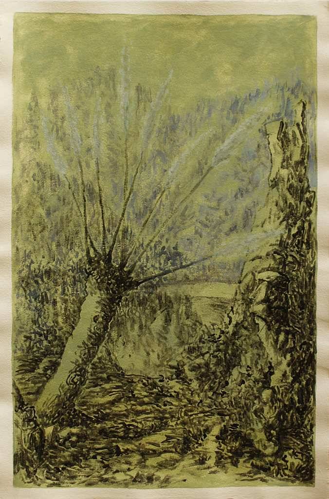 Paysages — tempera, œuvre 4, Tempera sur papier — Emmanuel Billon