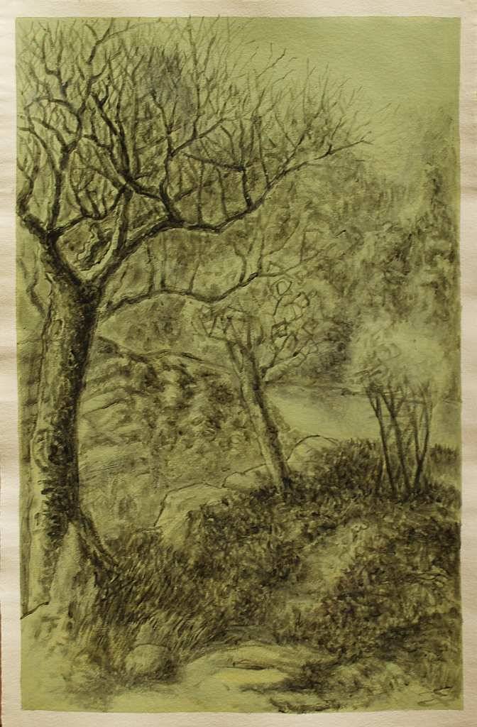 Paysages — tempera, œuvre 10, Tempera sur papier — Emmanuel Billon